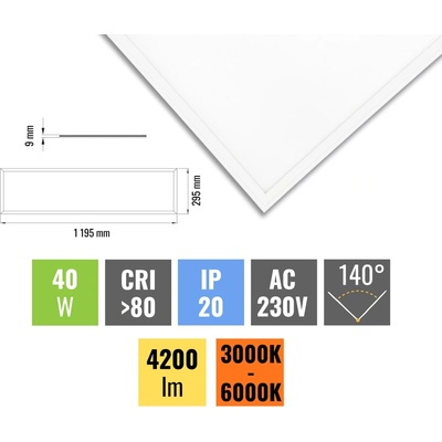 Ecolite LED-GPL44/B-40/BI/CCT