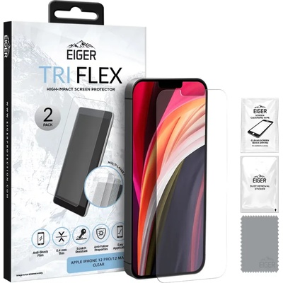 Eiger Eiger Tri Flex High-Impact Film Screen Protector (2 Pack) for Apple iPhone 12/12 Pro (EGSP00629)