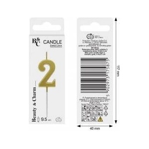 GoDan Piker lid B&C number 2 metallic gold 9.5x2.3 cm BH-SPZ2