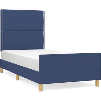 vidaXL 3124958 Rám postele s čelem modrý textil