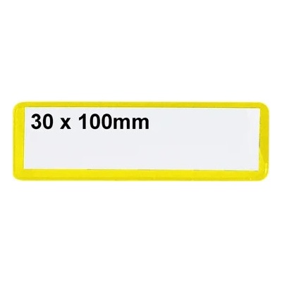 Magnetické kapsy na štítky – žlutá, 30×100 mm, balení 100 ks