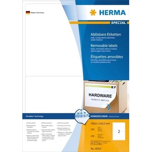 HERMA подвижни етикети 199, 6 x 143, 5 мм, 200 бр (10314)