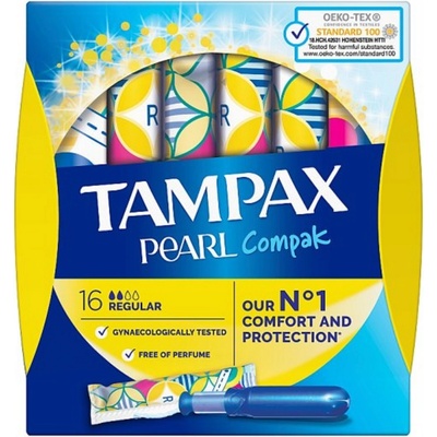 Tampax Pearl Compak Regular Tampony s Aplikátorem 16 ks – Hledejceny.cz