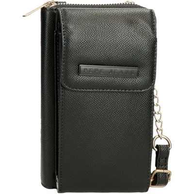 Morgan Crossbody peňaženka s vreckom na mobil Pepe Jeans čierna