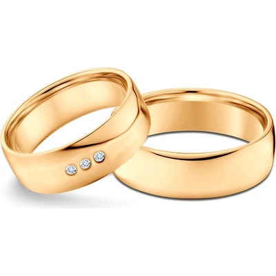 SAVICKI Сватбени халки: жълто злато, полукръгли, 6, 5 мм