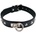 Rouge Leather Thin O-Ring Studded Collar with Detachable O-Ring Black