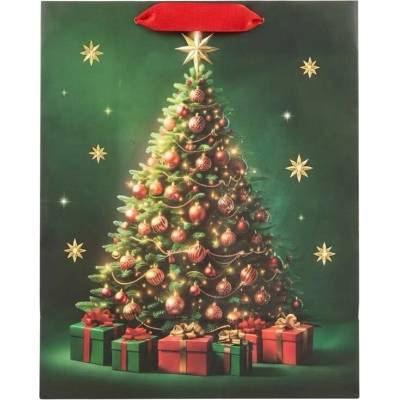 AGB2019503 TAŠKA darč. V25x20+10cm Classic Christmas tree