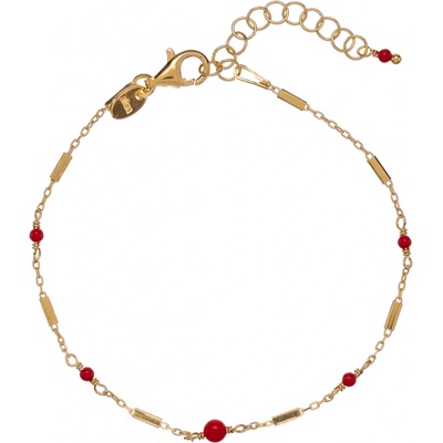 Alisia pozlacený náramek s červeným korálem AL3246-Oro-Corallo