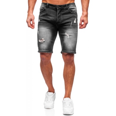 Bolf Čierne pánske riflové šortky MP0061N