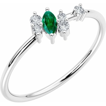 Eppi Cluster prsten s lab grown smaragdem a diamanty Kasen R47471