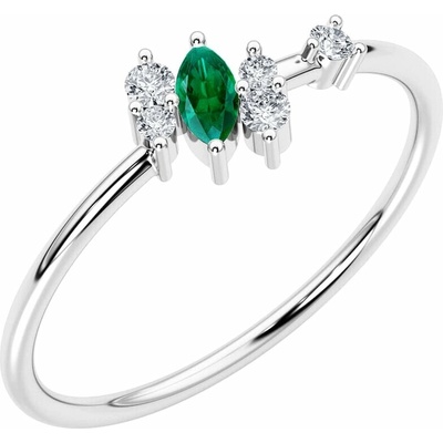 Eppi Cluster prsten s lab grown smaragdem a diamanty Kasen R47471
