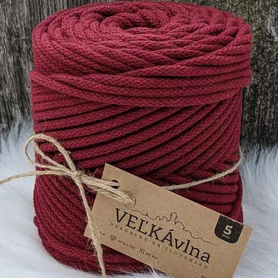 Velká vlna Špagát 5mm Pivoňka vínová