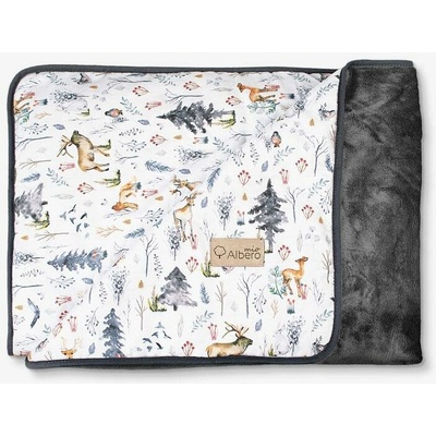 Albero Mio Detská plyšová deka Forest life & Love Škandinávsky les