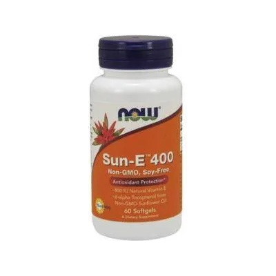 NOW Витамин Е Sun-E 400 - Vitamin Е Sun-E 400 IU - 60 дражета - NOW FOODS, NF0935