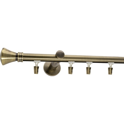 KovovégarnýžeCZ Broadway Colosseo 19 mm Dvouřadá jezdec s kovovou žabkou mosaz antik 320 cm