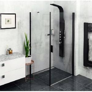 POLYSAN Zoom Black - Душ ъгъл 90x80 см, L/R вариант, Antidrop, прозрачно стъкло/матово черно ZL1290BZL3280B (ZL1290BZL3280B)