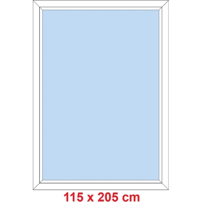 Soft Plastové okno 115x205 cm, FIX neotevíravé, Černá krupička/Bílá