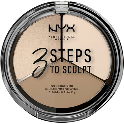 NYX Professional Makeup 3 Steps To Sculpt konturovací paletka 01 Fair 15 g – Sleviste.cz