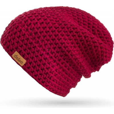 Doke merino háčkovaná čepice bordo