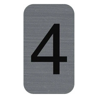Informačná tabuľka, samolepiaca, 2,5x4,4 cm, hliníkový vzhľad, EXACOMPTA, č. 4