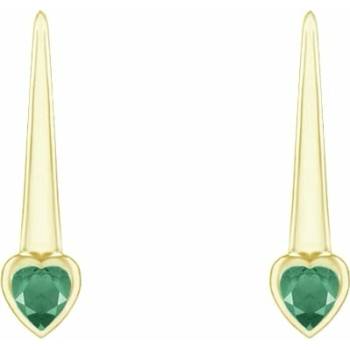 Eppi Visiace náušnice so smaragdovými srdiečkami Levy E47967