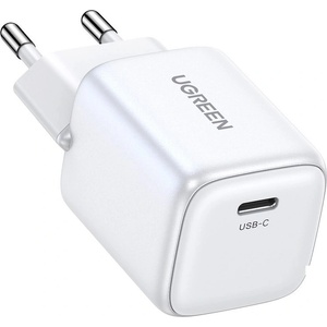 UGREEN Захранване за ел. мрежа с USB-C изход с технология за бързо зареждане (бял) - Ugreen Nexode Mini GaN Fast Wall Charger 20W (CD318)
