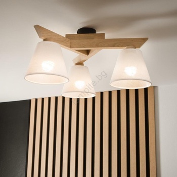 LAMKUR Плафон ANTONIO 3xE14/40W/230V дъб, приспособен към таван (LA40264)