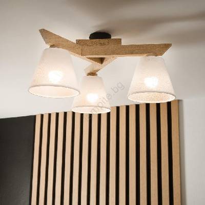 LAMKUR Плафон ANTONIO 3xE14/40W/230V дъб, приспособен към таван (LA40264)