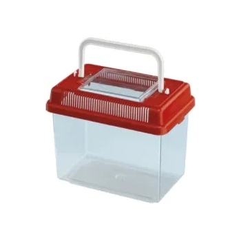 Ferplast - Geo Flat Small - Контейнер за транспортиране на рибки и костенурки с дръжка, 1 литър, 18, 2х11, 5х14 см