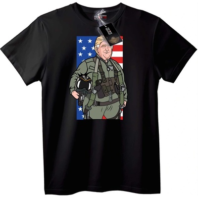 NOONEBRAND Тениска Патриотичен Военен Герой - 3XL, Black