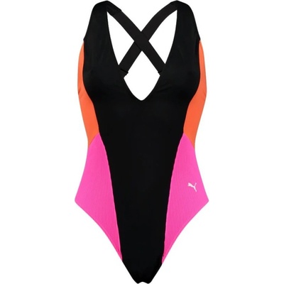 Puma Swim Plunge Swimsuit W černé 938080-01