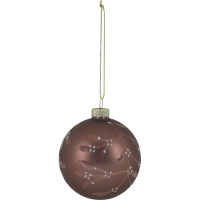 Chic Antique Skleněná baňka Mocca Branches/Berries, hnědá barva, sklo