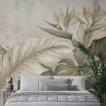 Art Gift Decor Фототапет тропически листа в бежово и зелено