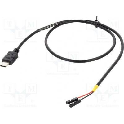 Delock 85473 USB C vidlice kolíkový konektor 1pin x2 0,5m černý