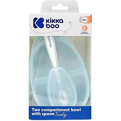 KikkaBoo Купа с 2 отделения и лъжица Tasty Blue (31302040145)