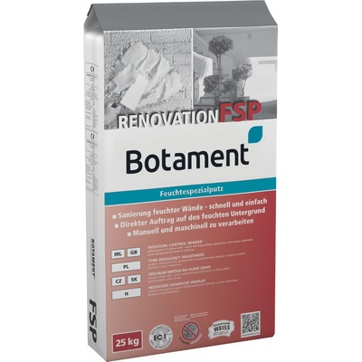 BOTAMENT Renovation FSP, špeciálna omietka na vlhké murivo Balenie/hmotnosť: paleta 40 vriec=1000 kg