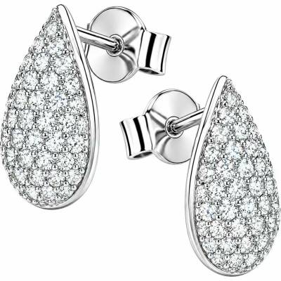 Zlaton Náušnice bílé zlato kapka osazené zirkony výška 1.0cm váha 1.5g 001040306138
