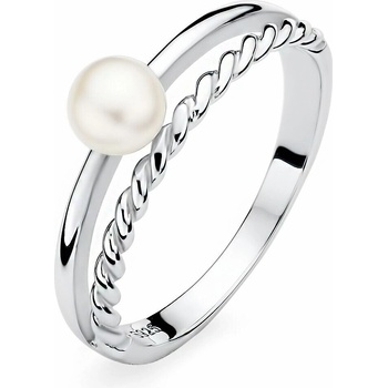 SILVEGO Strieborný prsteň Alisia s pravou prírodnou bielou perlou LPS3326PWRS