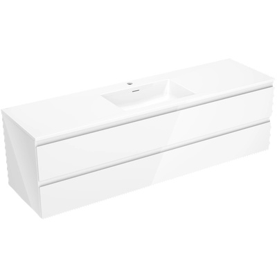 Mexen Orio шкаф за баня 160 см с мивка Otis, 2 чекмеджета, бял гланц (91A10-16047-2-BFF00-W18M00)