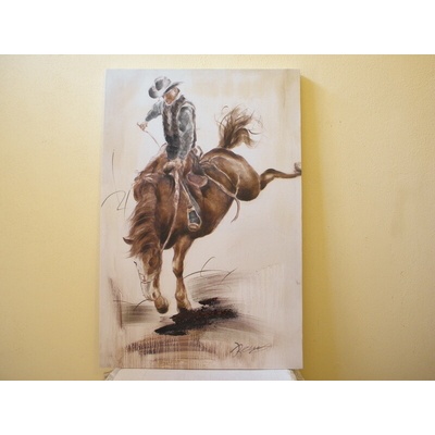 OBRAZ NA PLÁTNĚ RODEO NA KONI 90 X 60 CM