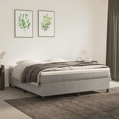 Petrashop 3144693 boxspring postel s matrací světle šedá samet