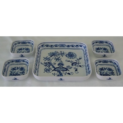 Český porcelán Dubí Cibulák Souprava misek čtyřhranných 9,5 cm 70575