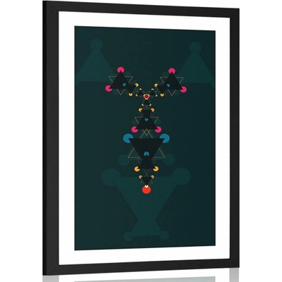 Plakát s paspartou vzory na tmavém pozadí - 20x30 black