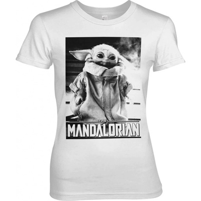 Dámské tričko Mandalorian Grogu bílé