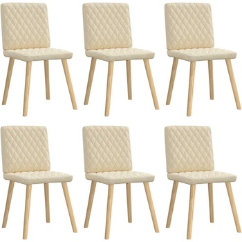 vidaXL Трапезни столове, 6 бр, кремави, плат (3315498)