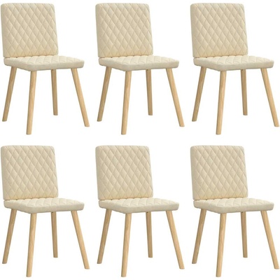 vidaXL Трапезни столове, 6 бр, кремави, плат (3315498)