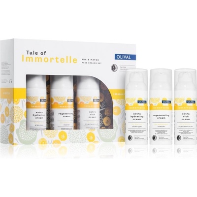 Olival Immortelle regenerační krém pro mastnou a smíšenou pleť 50 ml + intenzivně hydratační krém 50 ml + bohatý výživný krém 50 ml dárková sada