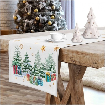 Mondo Vianočný behúň Vianočný stromček MIG937 Biela 40x220cm