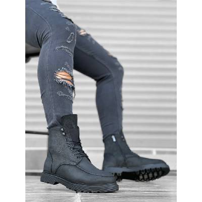 BOA Shoes Мъжки боти от естествен набук ba0212 - Черни #359269 (359269_Черно)