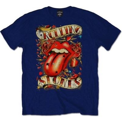Rolling Stones tričko Tongue & Stars modré